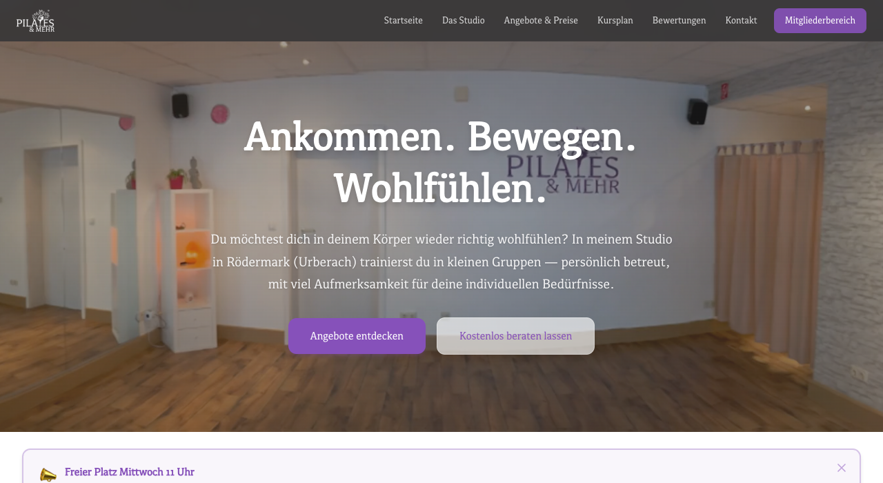 Startseite mit Navigation